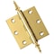 Embassy 3 x 3 Solid Brass Hinge, Polished Brass Finish with Steeple Tips 3030US3S-1 - alternate 1